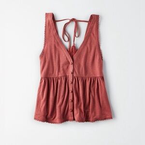 American Eagle Outfitters Coral Sleeveless Top